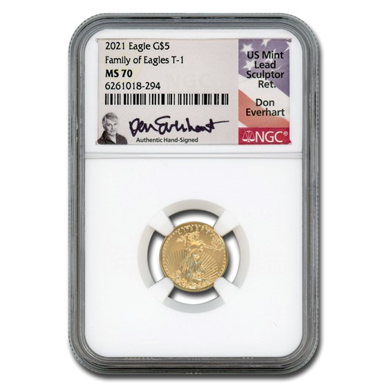 2021 1/10 oz American Gold Eagle (Type 1) MS-70 NGC (Everhart) 2021 1/10 oz American Gold Eagle (Type 1) MS-70 NGC (Everhart)