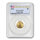 2021 1/10 oz American Gold Eagle (Type 1) MS-70 PCGS (FDI)