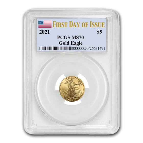 2021 1/10 oz American Gold Eagle (Type 1) MS-70 PCGS (FDI)