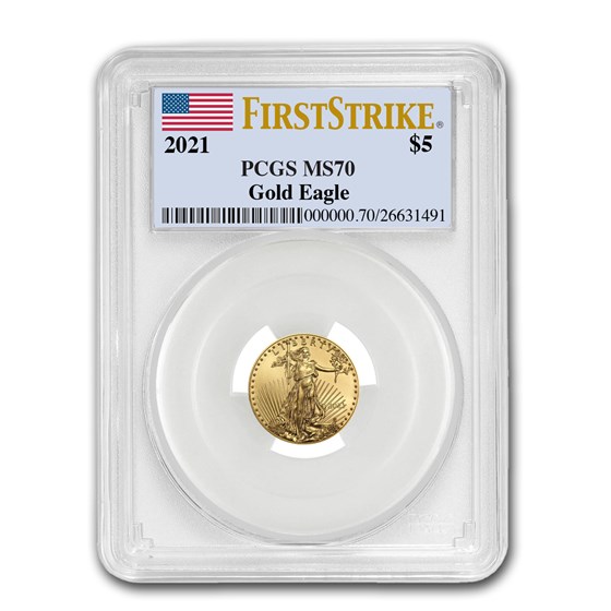 2021 1/10 oz American Gold Eagle (Type 1) MS-70 PCGS (FS®) 2021 1/10 oz American Gold Eagle (Type 1) MS-70 PCGS (FS®)