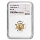 2021 1/10 oz American Gold Eagle (Type 2) MS-70 NGC
