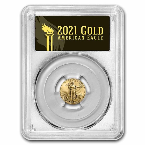 2021 1/10 oz American Gold Eagle (Type 2) MS-70 PCGS (FDI, Black)