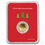 2021 1/10 oz Gold Eagle Type 2 - w/Red Christmas Trees Card