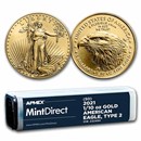 2021 1/10 oz Gold Eagles (Type 2) (50-Coin MintDirect® Tube) 2021 1/10 oz Gold Eagles (Type 2) (50-Coin MintDirect® Tube)