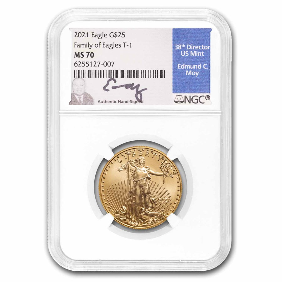 2021 1/2 oz American Gold Eagle (Type 1) MS-70 NGC