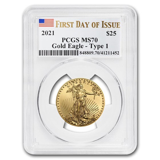 2021 1/2 oz American Gold Eagle (Type 1) MS-70 PCGS (FDI)