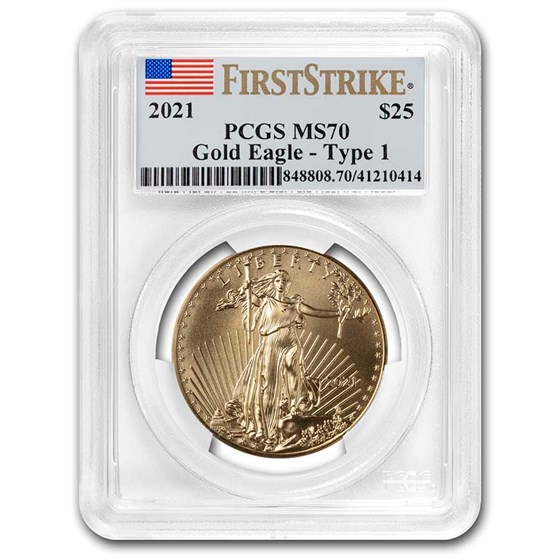 2021 1/2 oz American Gold Eagle (Type 1) MS-70 PCGS (FS®) 2021 1/2 oz American Gold Eagle (Type 1) MS-70 PCGS (FS®)