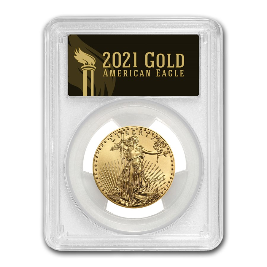 2021 1/2 oz Gold Eagle (Type 1) MS-70 PCGS (First Day, Black)
