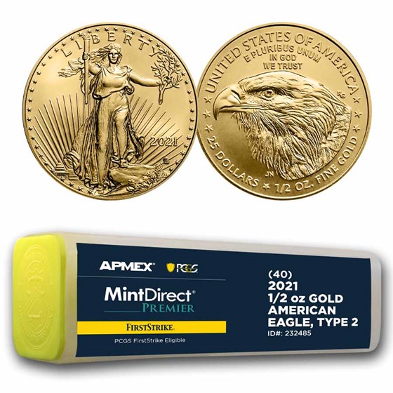 2021 1/2 oz Gold Eagle (Type 2) (MD® Premier + PCGS FS® Tube) 2021 1/2 oz Gold Eagle (Type 2) (MD® Premier + PCGS FS® Tube)