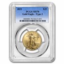 2021 1/2 oz Gold Eagle (Type 2) MS-70 PCGS