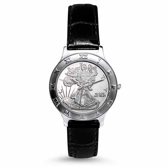 2021 1/2 oz Silver Half Dollar Walking Liberty Leather Band Watch 2021 1/2 oz Silver Half Dollar Walking Liberty Leather Band Watch