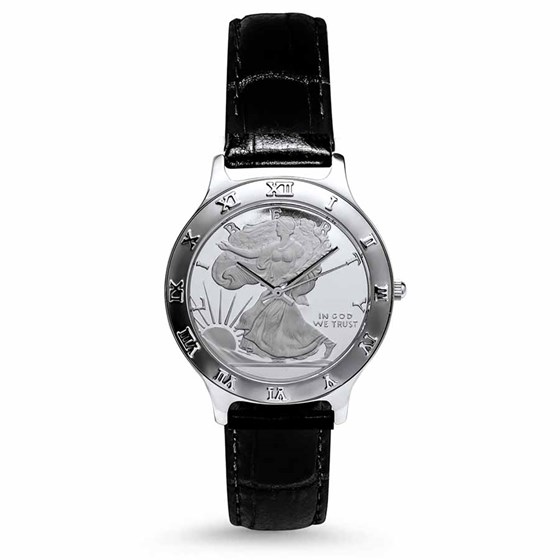 2021 1/2 oz Silver Half Dollar Walking Liberty Leather Band Watch 2021 1/2 oz Silver Half Dollar Walking Liberty Leather Band Watch