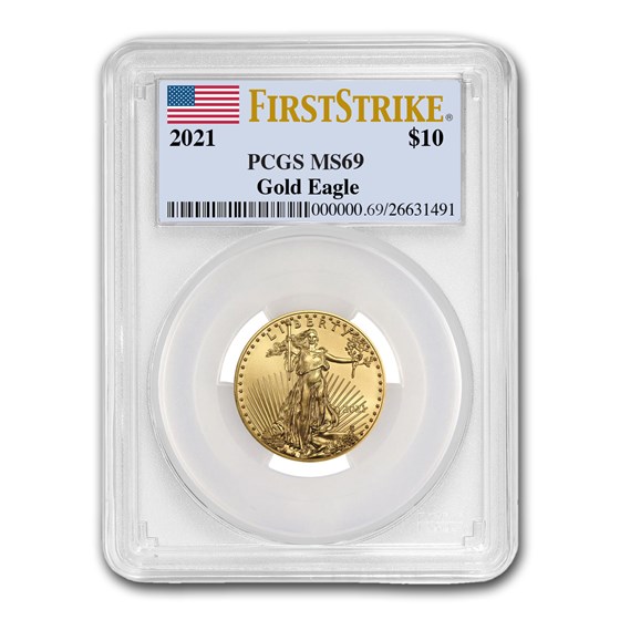 2021 1/4 oz American Gold Eagle (Type 1) MS-69 PCGS (FS®) 2021 1/4 oz American Gold Eagle (Type 1) MS-69 PCGS (FS®)