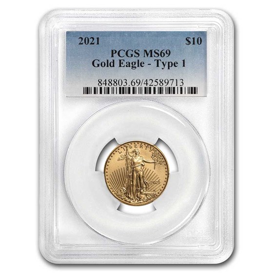 2021 1/4 oz American Gold Eagle (Type 1) MS-69 PCGS 2021 1/4 oz American Gold Eagle (Type 1) MS-69 PCGS