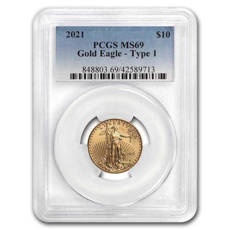 2021 1/4 oz American Gold Eagle (Type 1) MS-69 PCGS