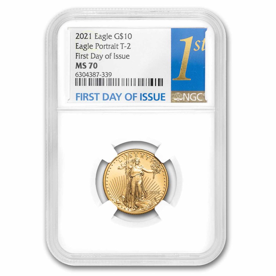 2021 1/4 oz American Gold Eagle (Type 2) MS-70 NGC (FDI)