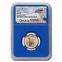 2021 1/4 oz American Gold Eagle (Type 2) MS-70 NGC (FDR, Norris)