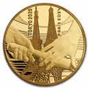 2021 1/4 oz Pf Gold €50 Paris 2024 Olympics: Handover From Tokyo