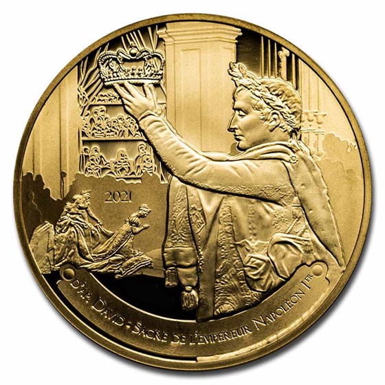 2021 1/4 oz Pf Gold €50 The Louvre (The Coronation by David) 2021 1/4 oz Pf Gold €50 The Louvre (The Coronation by David)