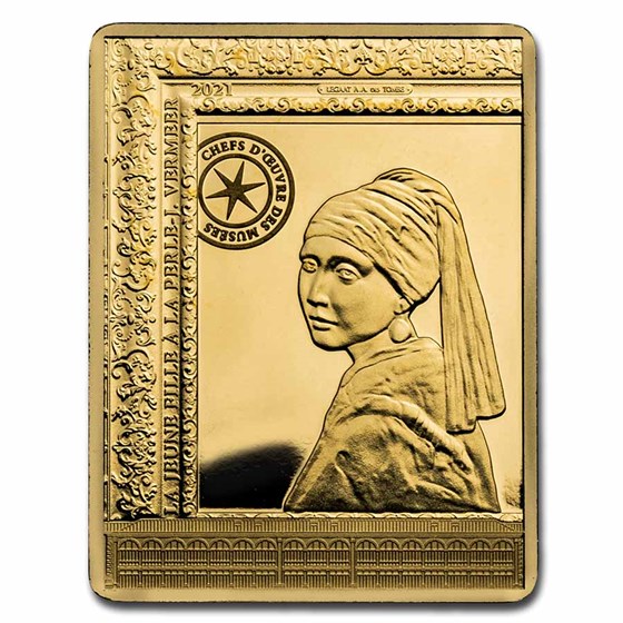 2021 1/4 oz Proof Gold €50 The Girl with The Pearl Earring 2021 1/4 oz Proof Gold €50 The Girl with The Pearl Earring