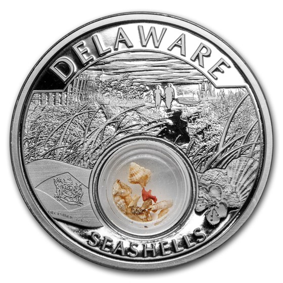 2021 1 oz Ag Treasures of the U.S. Delaware Seashells (Box/COA) 2021 1 oz Ag Treasures of the U.S. Delaware Seashells (Box/COA)