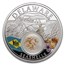 2021 1 oz Ag Treasures of the U.S. Delaware Seashells (Colorized)