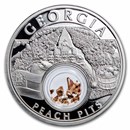 2021 1 oz Ag Treasures of the U.S. Georgia Peach Pits (Box/COA)