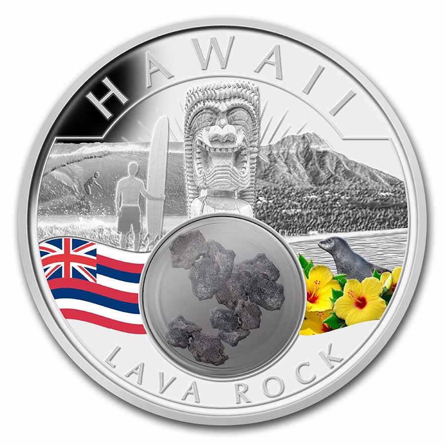 2021 1 oz Ag Treasures of the U.S. Hawaii Lava Rock (Colorized)