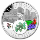 2021 1 oz Ag Treasures of the U.S. Illinois Fluorite (Colorized)