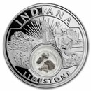 2021 1 oz Ag Treasures of the U.S. Indiana Limestone (Box/COA)