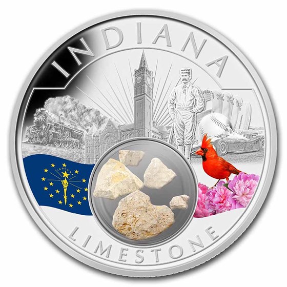 2021 1 oz Ag Treasures of the U.S. Indiana Limestone (Colorized) 2021 1 oz Ag Treasures of the U.S. Indiana Limestone (Colorized)