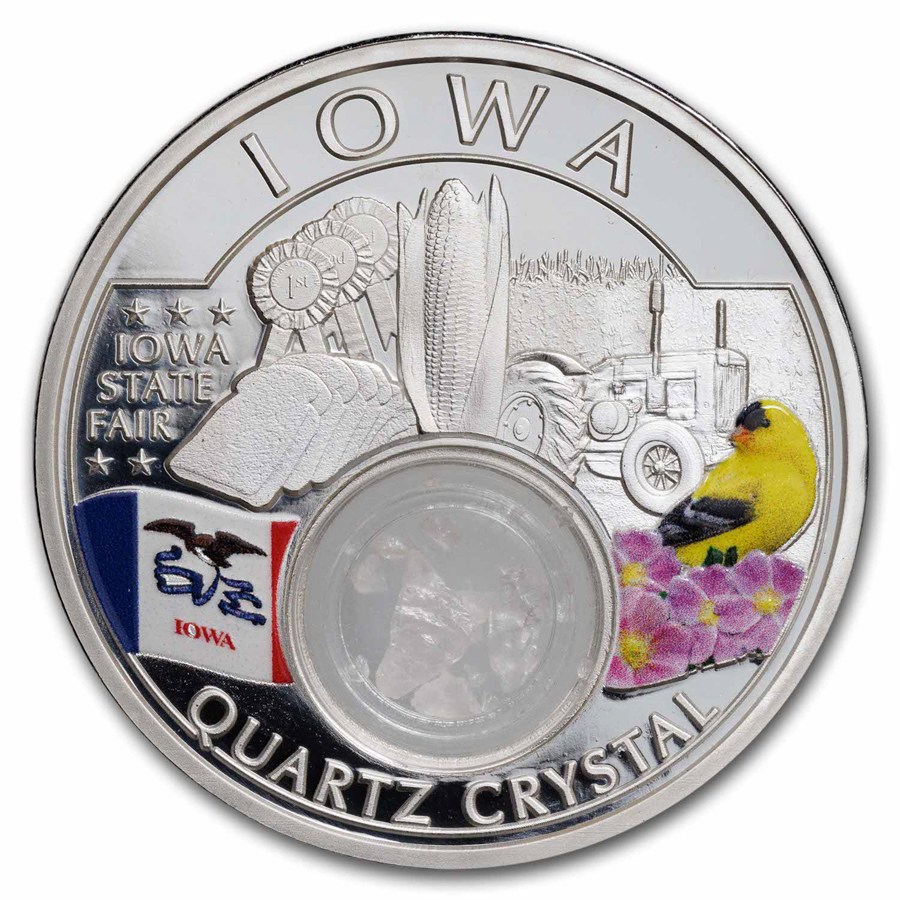 Buy 2021 1 oz Ag Treasures of the U.S. Iowa Quartz Color (No Box/COA ...