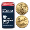 2021 1 oz American Gold Eagle (20-Coin MintDirect® Tube) 2021 1 oz American Gold Eagle (20-Coin MintDirect® Tube)