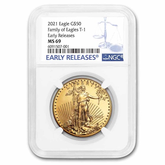 2021 1 oz American Gold Eagle (Type 1) MS-69 NGC (Early Releases)