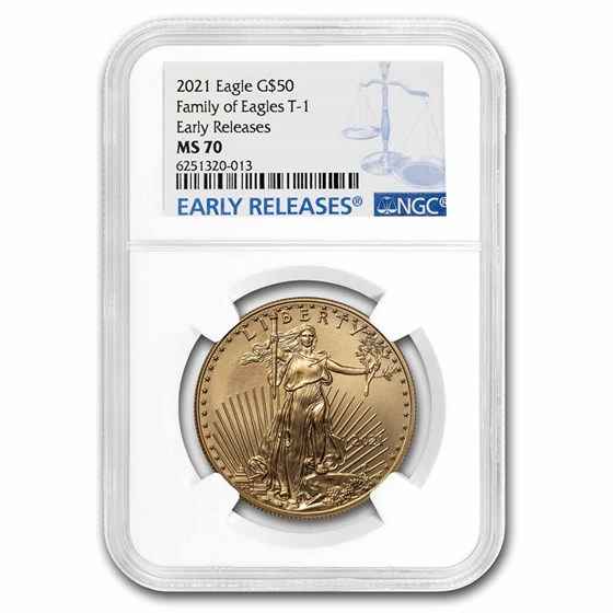 2021 1 oz American Gold Eagle (Type 1) MS-70 NGC (Early Releases) 2021 1 oz American Gold Eagle (Type 1) MS-70 NGC (Early Releases)