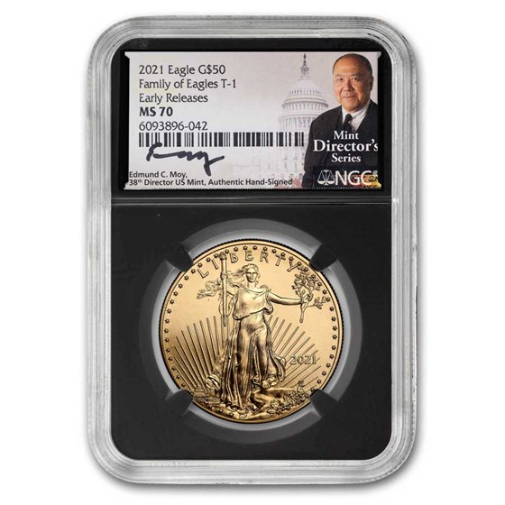 2021 1 oz American Gold Eagle (Type 1) MS-70 NGC (ER, Moy) 2021 1 oz American Gold Eagle (Type 1) MS-70 NGC (ER, Moy)