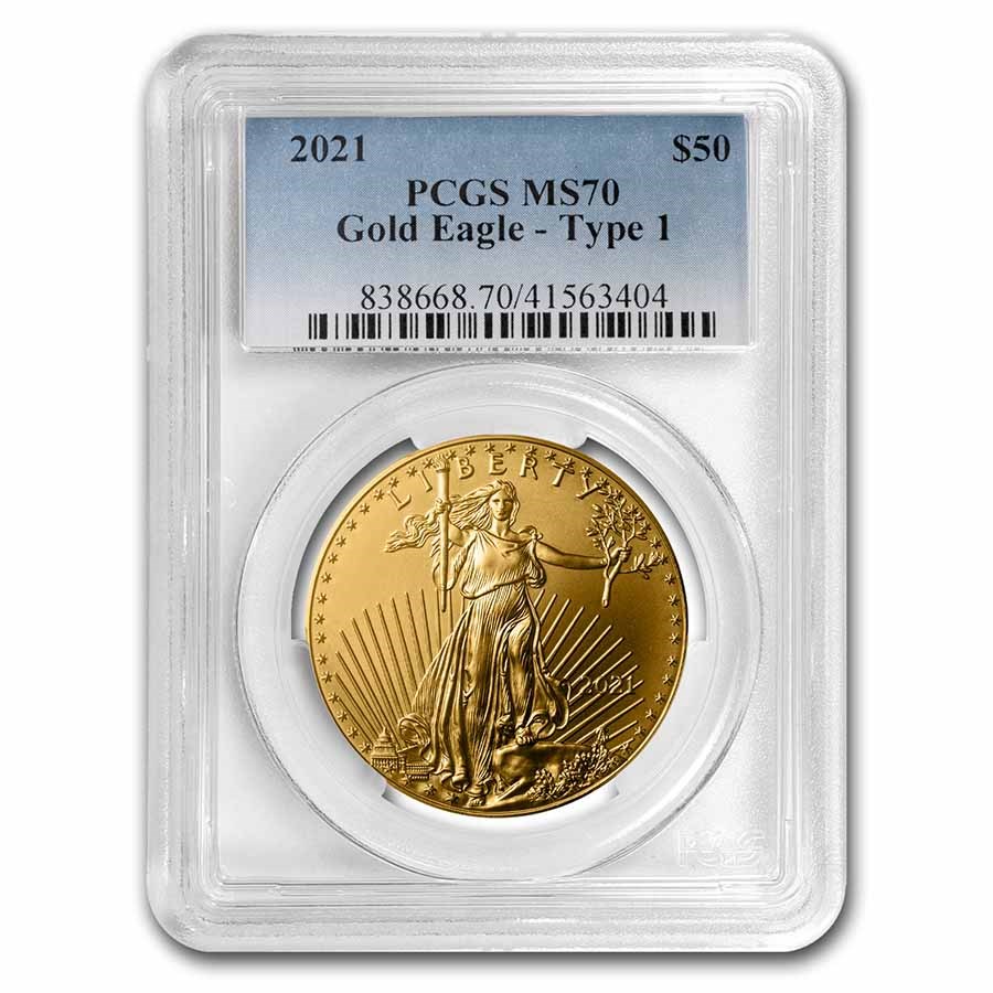 2021 1 oz American Gold Eagle (Type 1) MS-70 PCGS