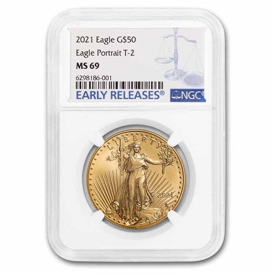 2021 1 oz American Gold Eagle (Type 2) MS-69 NGC