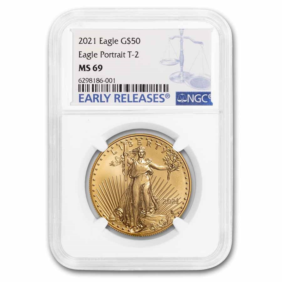 2021 1 oz American Gold Eagle (Type 2) MS-69 NGC