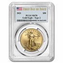 2021 1 oz American Gold Eagle (Type 2) MS-70 PCGS (FDI)