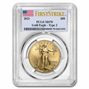 2021 1 oz American Gold Eagle (Type 2) MS-70 PCGS (FirstStrike®)
