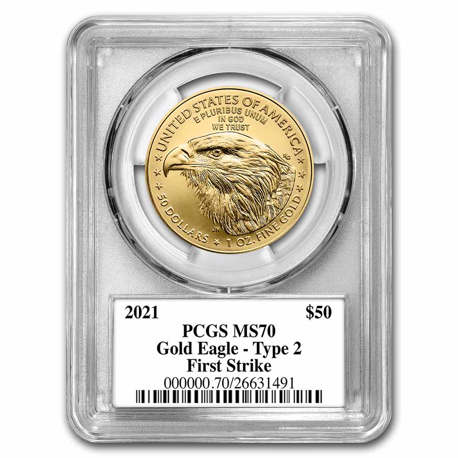 2021 1 oz American Gold Eagle (Type 2) MS-70 PCGS (FS, Black) | eBay