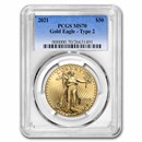 2021 1 oz American Gold Eagle (Type 2) MS-70 PCGS 2021 1 oz American Gold Eagle (Type 2) MS-70 PCGS