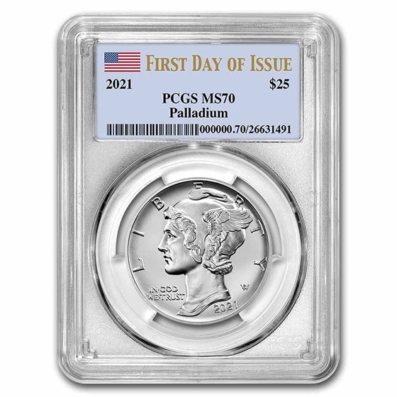 2021 1 oz American Palladium Eagle MS-70 PCGS (First Day) 2021 1 oz American Palladium Eagle MS-70 PCGS (First Day)