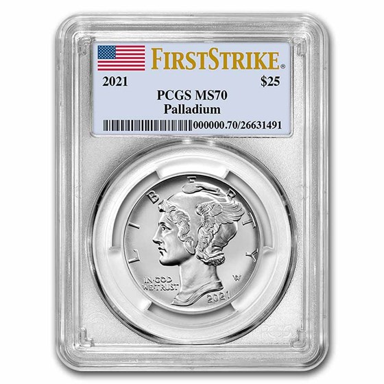 2021 1 oz American Palladium Eagle MS-70 PCGS (FirstStrike®) 2021 1 oz American Palladium Eagle MS-70 PCGS (FirstStrike®)
