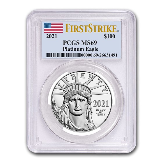 2021 1 oz American Platinum Eagle MS-69 PCGS (FirstStrike®) 2021 1 oz American Platinum Eagle MS-69 PCGS (FirstStrike®)