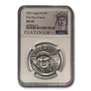 2021 1 oz American Platinum Eagle MS-70 NGC (First Day of Issue)