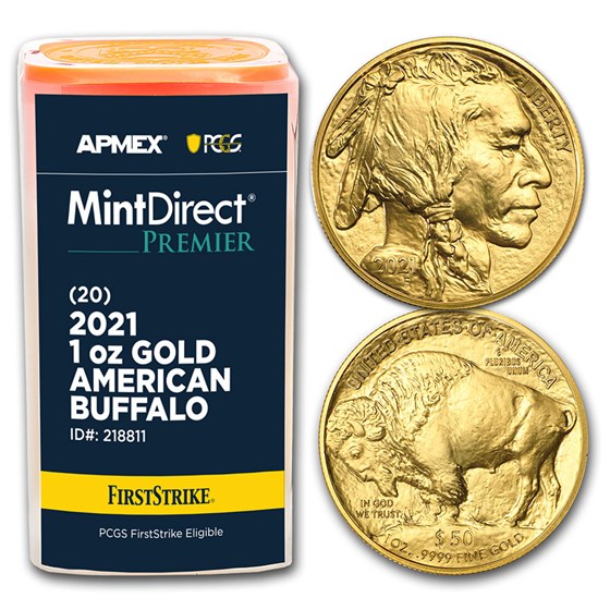 2021 1 oz Gold Buffalo (20-Coin MD® Premier Tube + PCGS FS) 2021 1 oz Gold Buffalo (20-Coin MD® Premier Tube + PCGS FS)
