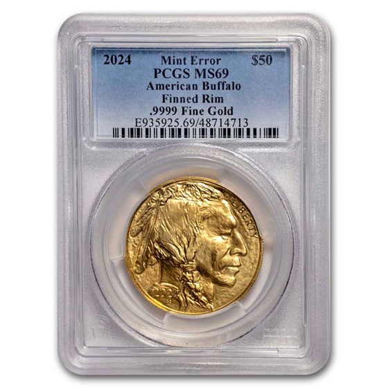 2021 1 oz Gold Buffalo MS-69 PCGS (Mint Error, Finned Rim) 2021 1 oz Gold Buffalo MS-69 PCGS (Mint Error, Finned Rim)