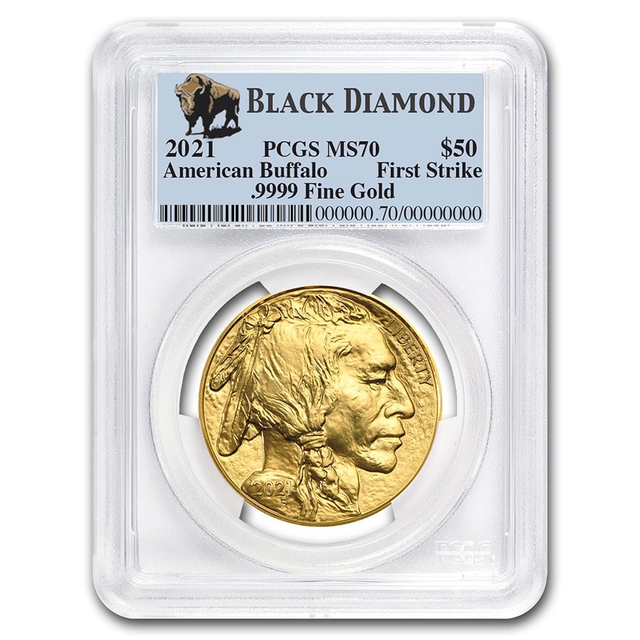 2021 1 oz Gold Buffalo MS-70 PCGS (FS, Black Diamond)